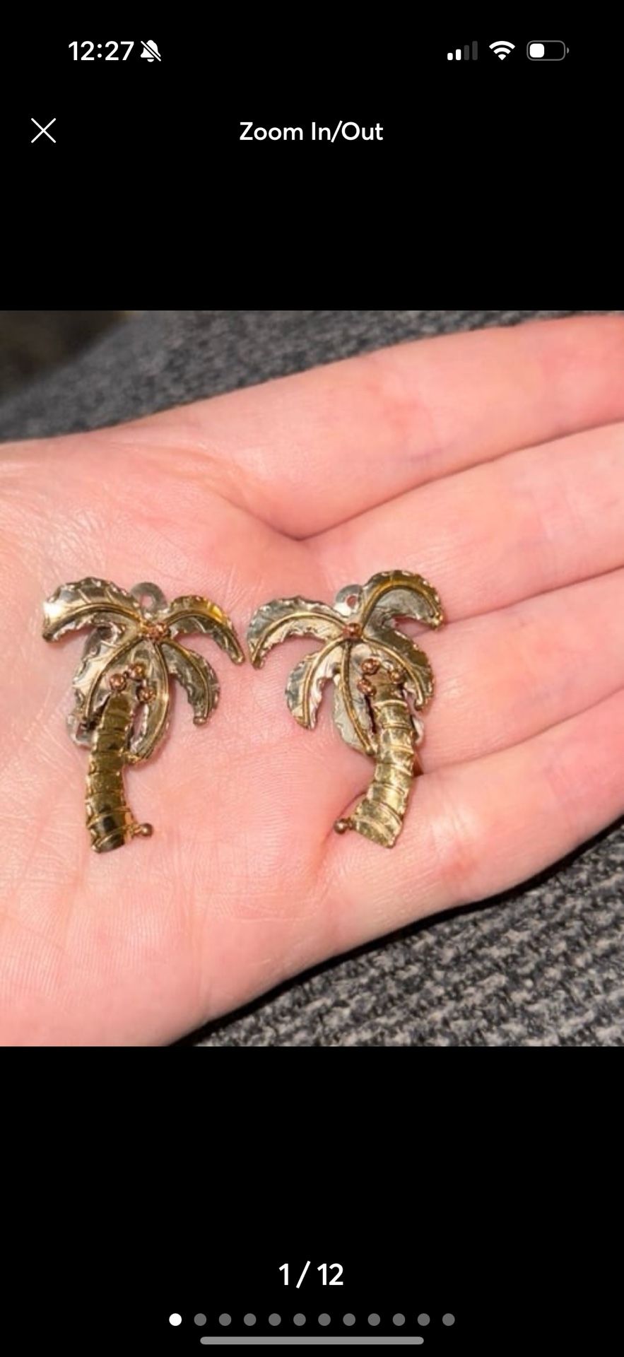 palm tree clip on earrings