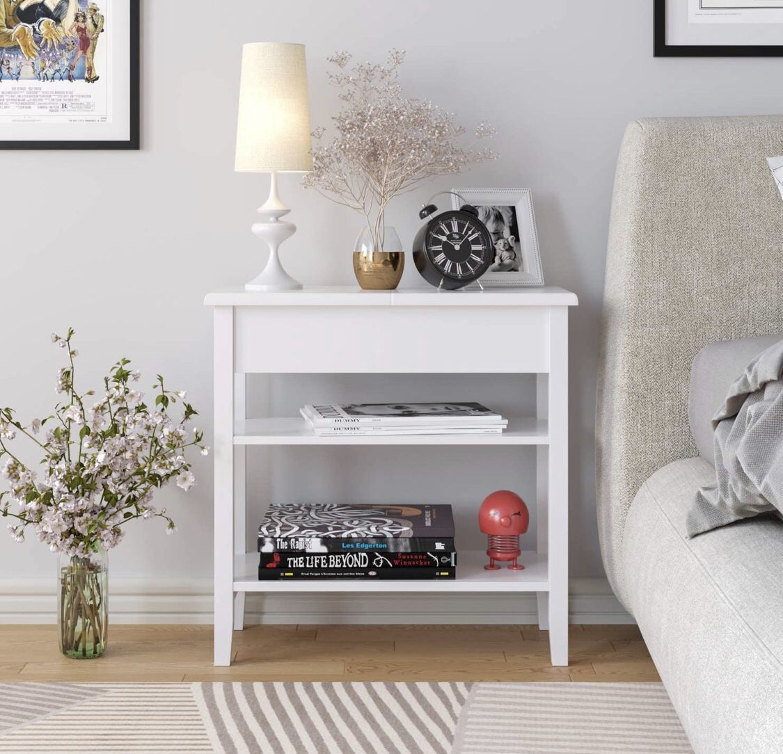 Modern chic white End Table, Entryway Table