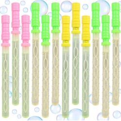 CCINEE 12 Pack Bubble Wand Assortment with 12 Pack Refill Bubble Solution Summer Toys Fun Bubble Wands for Party Favors Bath Party Outdoor Activities