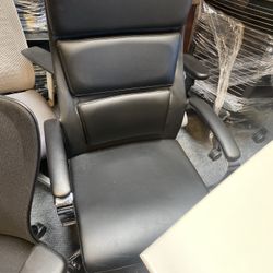 Black Leather Highback Conference Chair