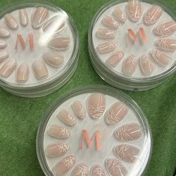 3 Pk Glue On Nails New 