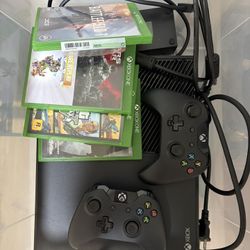 Xbox 360 With Two Controllers And Games