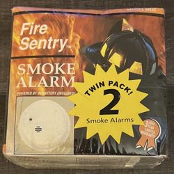 New 2-Pack Fire Sentry Smoke Alarms with 2 9V Batteries Included