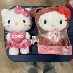 Hello Kitty Valentine Bear Plush With Blanket Set