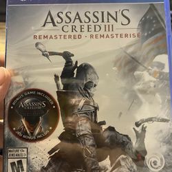 Assassins Creed 3 Remastered Ps4 Brand New Factory Sealed 
