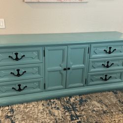 Beautiful Turquoise Buffet/Side Board Or Dresser