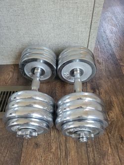 Chrome Dumbells 100 lbs