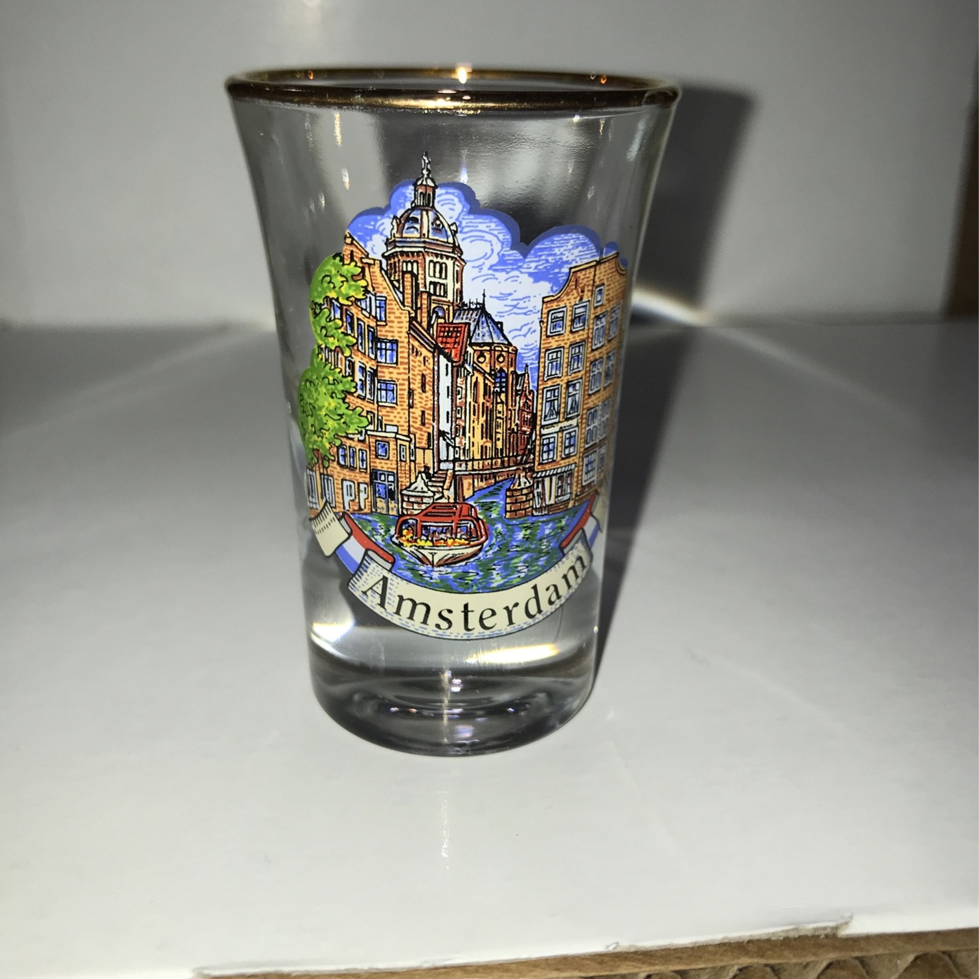 Amsterdam Gold Rim Shot Glass