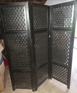 Vintage 3-Panel Solid Wood Folding Room Divider / Privacy Screen