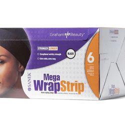 Graham Professional Beauty Mega Wrap Strip Refills Black, 6 Packs of 40 Strips  