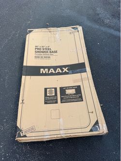 Maax Pro 32-in W x 60-in L Right White Single Threshold Rectangle Shower Pan Base with 4-in H Threshold