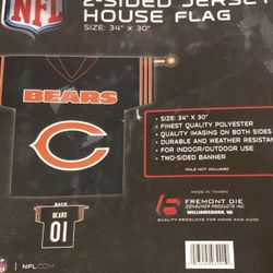 Chicago Bears NFL Jersey Design 2-sided 34 X 30 Banner Great At Home Or Tailgating