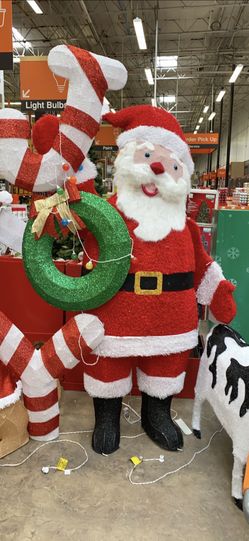 7.5ft led Santa holding joy sign new in box Christmas