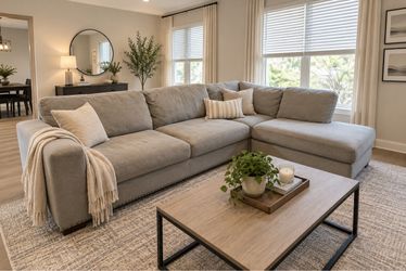 🩶CUTE GRAY L SHAPED SECTIONAL COUCH! DELIVERY AVAILABLE