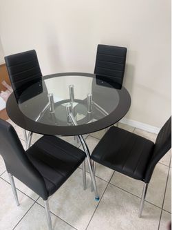 Table and 4 chairs all new furniture free delivery free installation