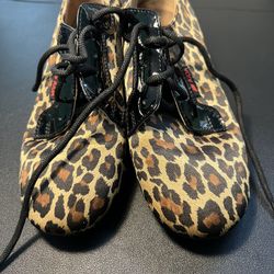 Aida Practice 136 Model Jenalyn Leopard Patent Leather 2.5” Heel Size 23.5