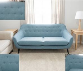 Designer Navy Blue "Coastal" XLong Loveseat - Premium Fabric
