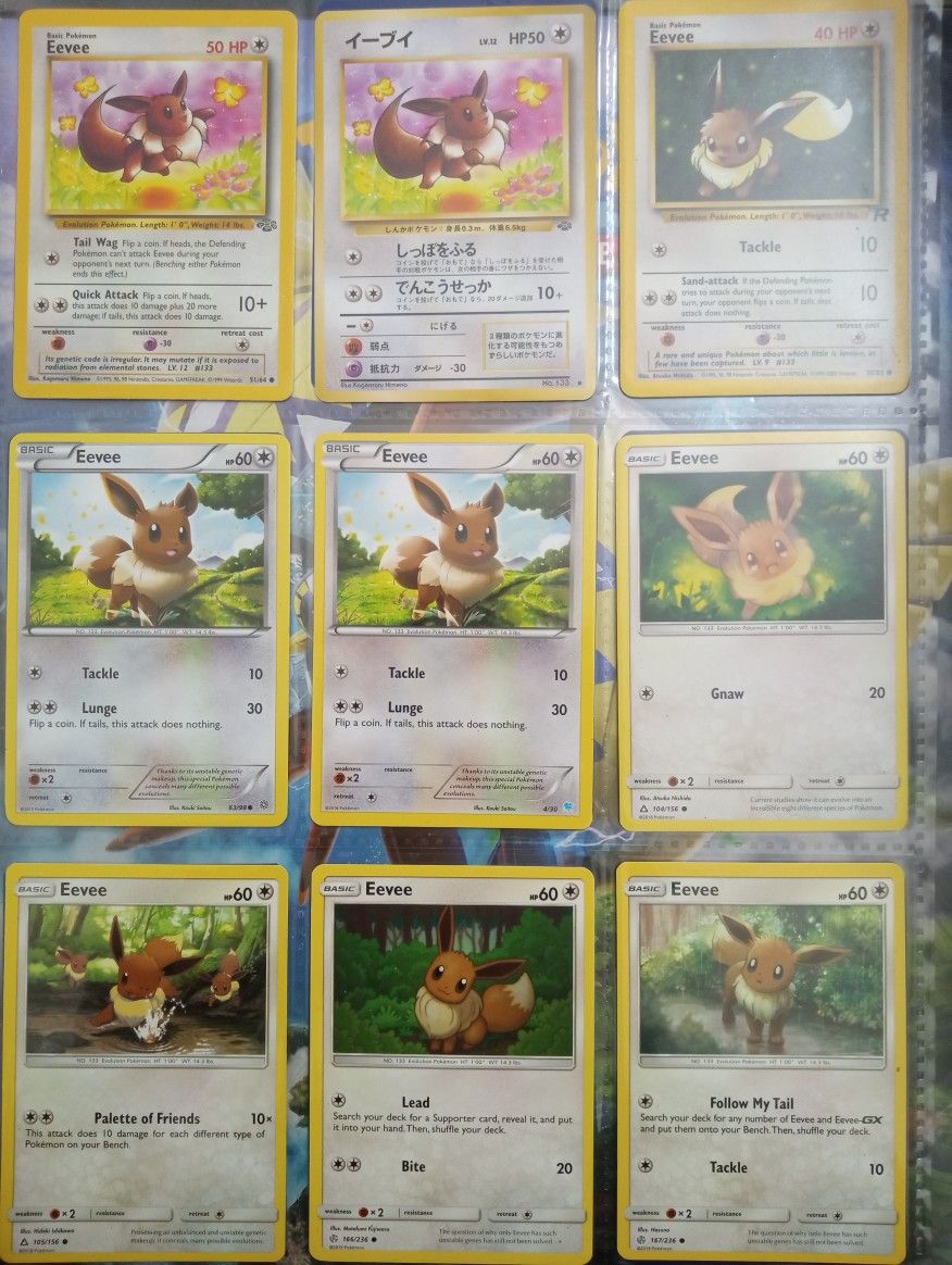 Eeveelution Card Lot Of 18
