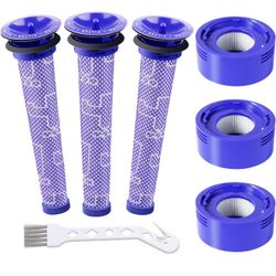 Lemige 4 Pre-Filters and 4 Post-Filters Replacement Compatible with Dyson V7, V8 Animal and Absolute Vacuum, Compare to Part 965661-01 and 967478-01