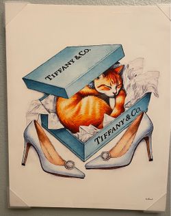 Tiffany & Co. Cat Fashion Wall Art Print 16x20