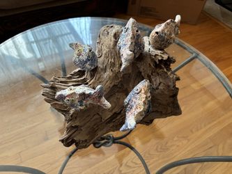 Thai Driftwood Art With Ceramic Fish
