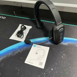 New Bluetooth Headset, Wireless Trucker Headset W/ Noise Canceling Microphone & Mute Button-60Hrs Truck Driver Headphone for Cellphone Office Work
