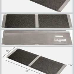 Silver Spring 1-5/8" High, 32" Wide Solid Aluminum Mobility Threshold Ramp for Wheelchairs, Scooters, and Power Chairs
