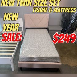 New Twin Size Set  (Frame & Mattress)