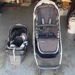 Uppa Baby Vista Stroller + Mesa Infant Car Seat + Rain Cover 
