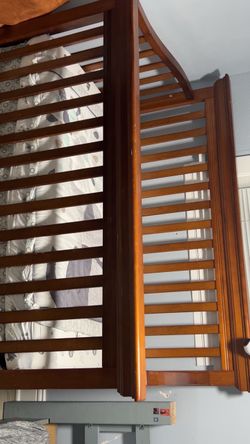 Wooden Baby Crib with Slatted Sides