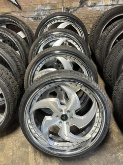 24” 24 Inch 2 Piece Staggered Wheels Rims Tires 6x120 