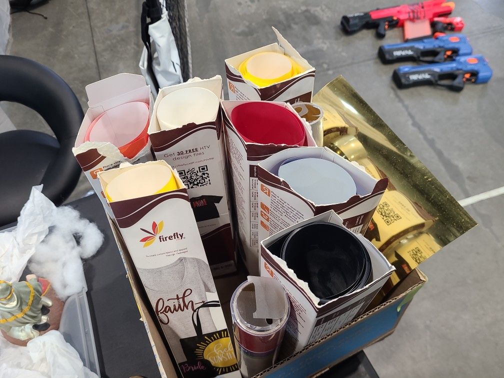 Box Of Iron-On Transfer Vinyl Rolls