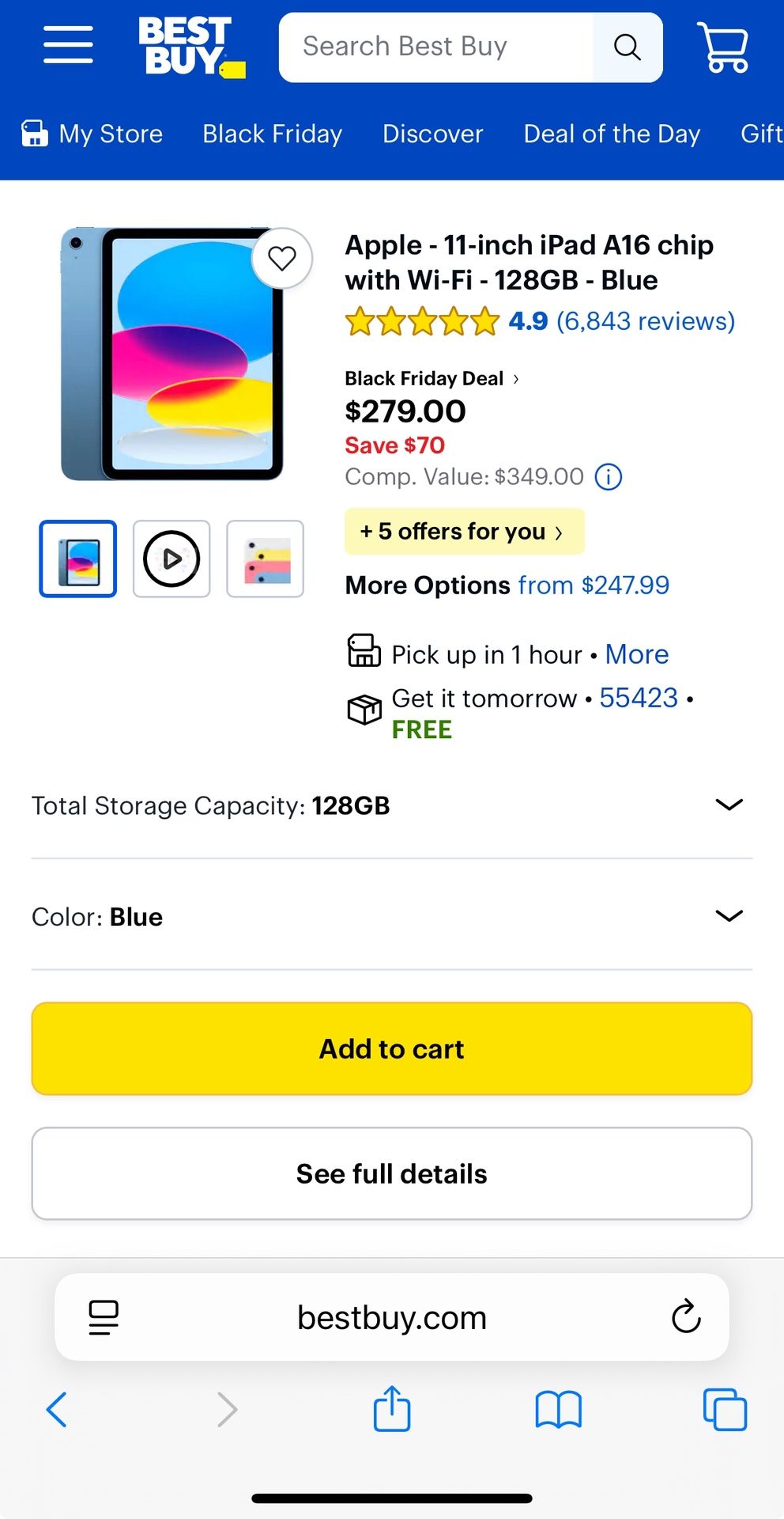 Apple iPad Wi-Fi - 128GB - Blue