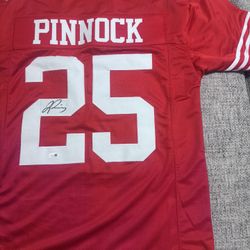 JASON PINNOCK SIGNED Autograph Custom Jersey-JSA Coa- San Francisco 49ers