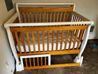 Million Dollar Baby - Sleigh Style Oak Crib/Toddler Bed