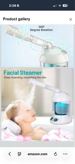 ZENY 3-in-1 Portable Facial Steamer and Hair Steamer, Humidifier, Nano Ionic Face Steamer for Acne Blackhead, Unclogs Pores, Spa Quality 60 35$