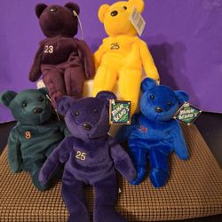 5 Sets Of Salvino's Bamm Beanos Plush Bears-See Description 