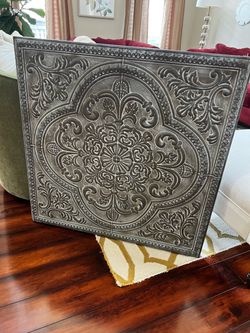 Large Embossed Metal Wall Art Panel