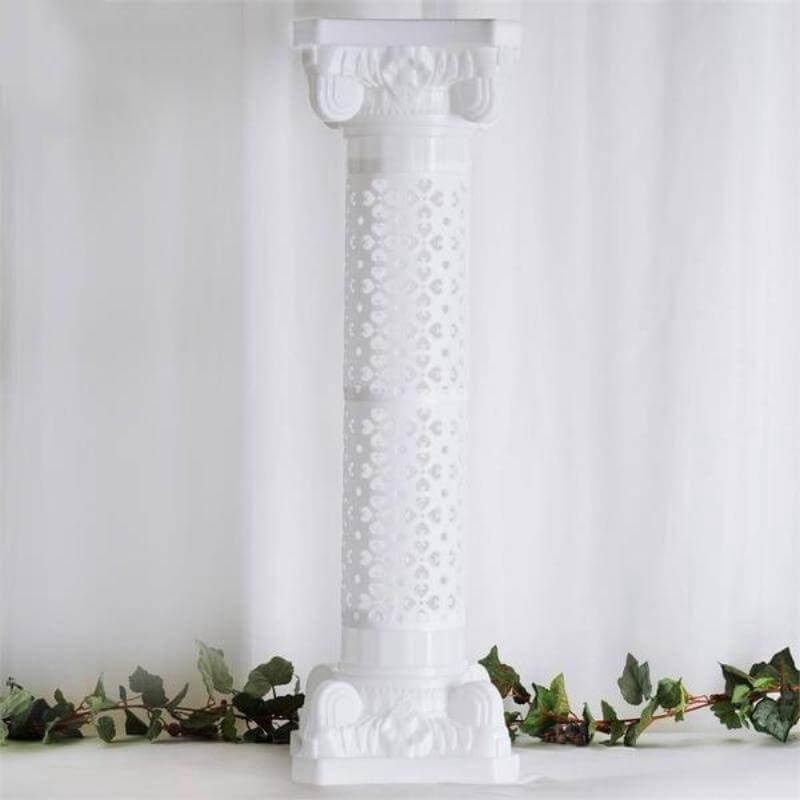 4 Piece Set Roman Pedestal Gold And White