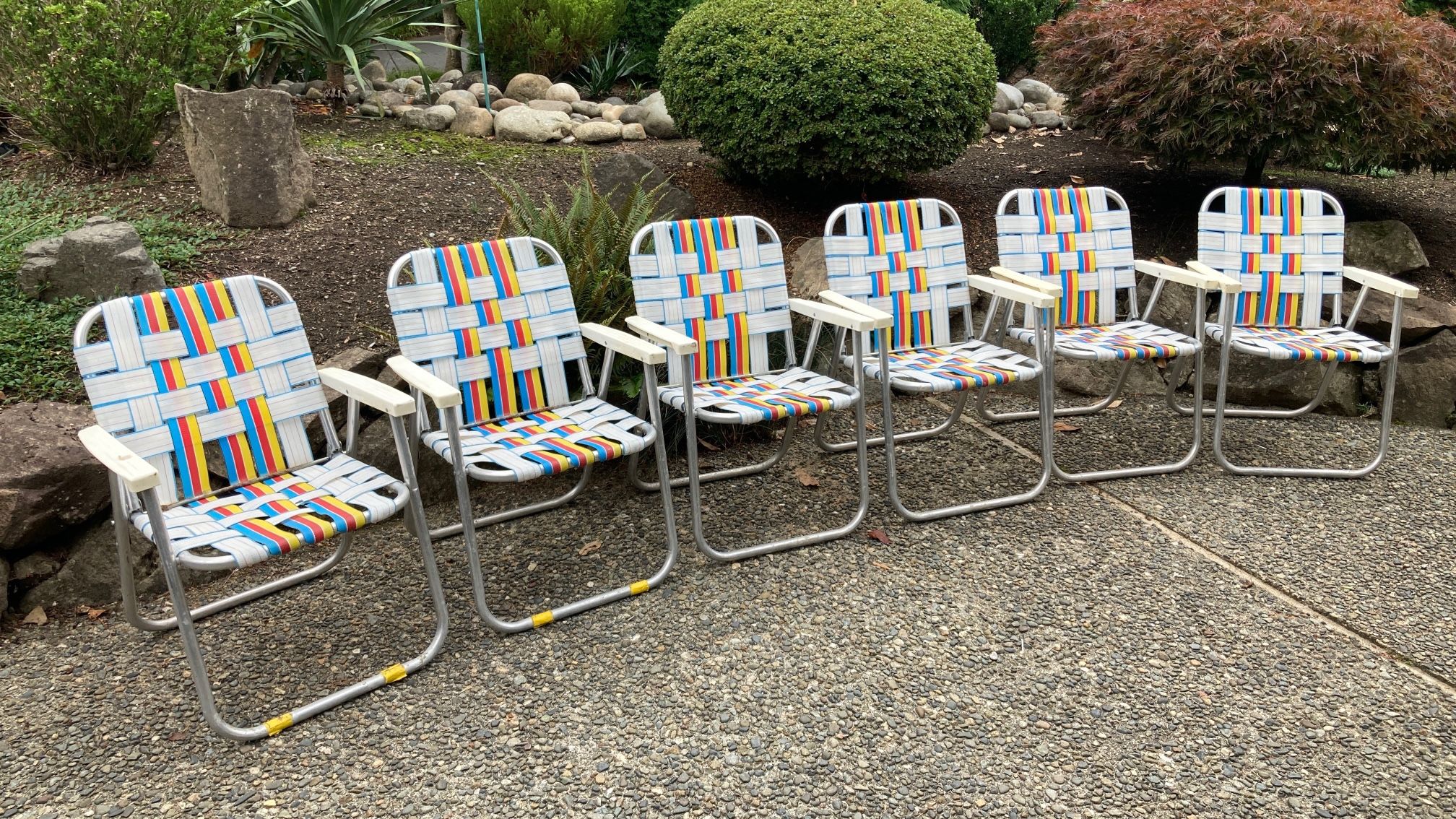 6 Vintage Outdoor Chairs. 2 Are Free