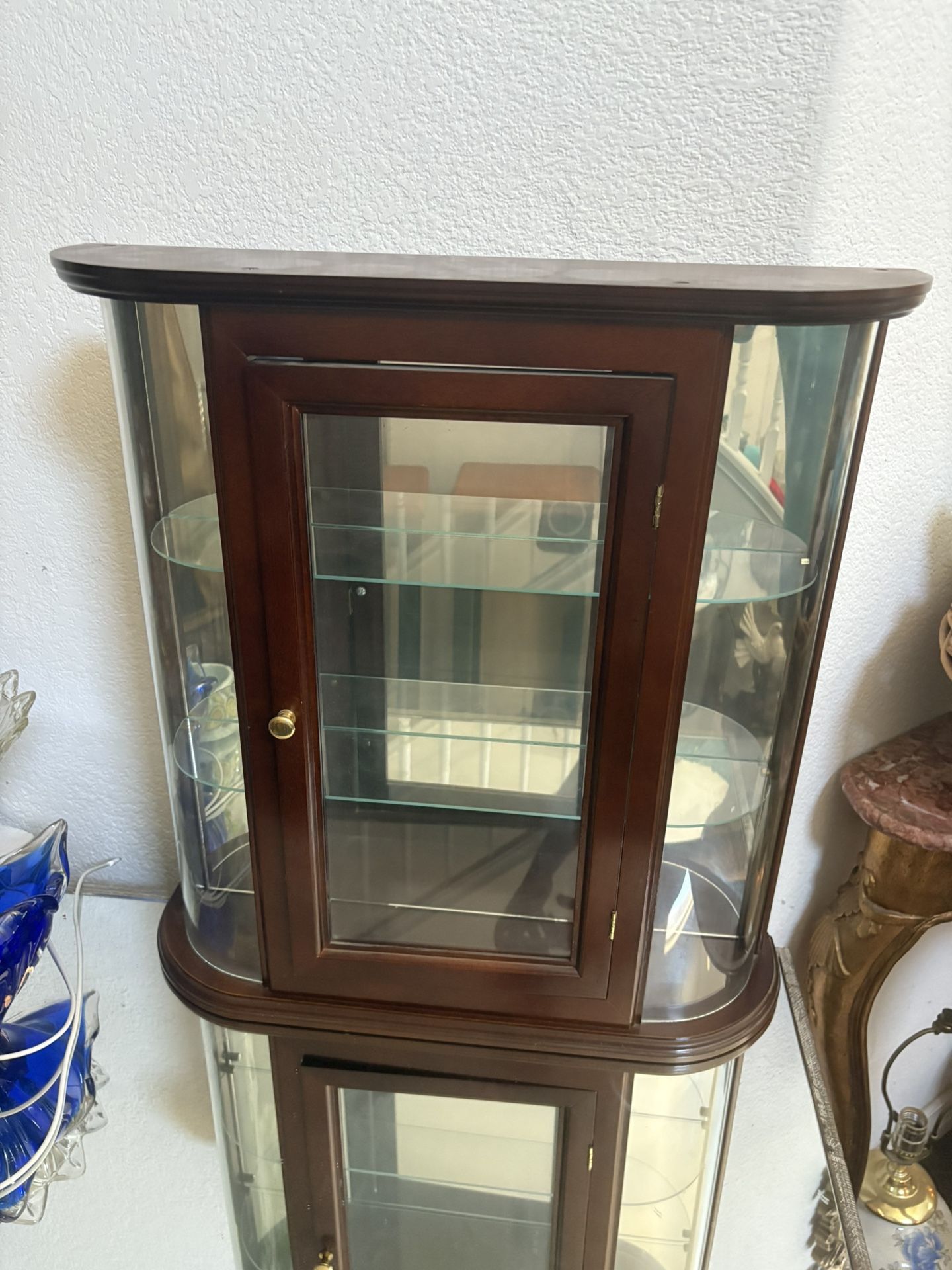 Repisa De Madera Sólida Con Espejo Y Cristal A