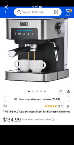 Espresso Maker with Steam Wand, Latte & Cappuccino Machine - Stainless Steel
