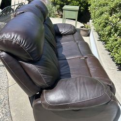 Brown Leather Couch—FREE