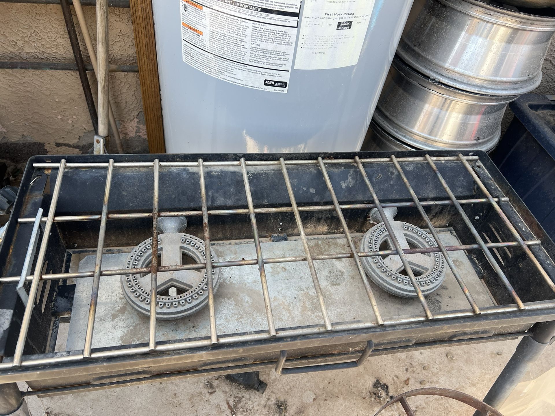 Camping Stove And Coleman Cooler