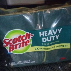 New Heavy Duty Scotch Brite Pack Of 6 Sponges