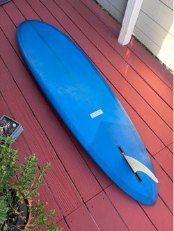 6’9½” Blue Mid-Length Single Fin Surfboard