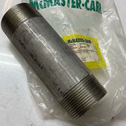 McMASTER CARR STANDARD-WALL 316/316L STAINLESS STEEL PIPE NIPPLE THREADED ON BOTH ENDS 2-1/2 NPT LONG