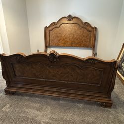 Solid Wood Vintage Bed Frame Cal King