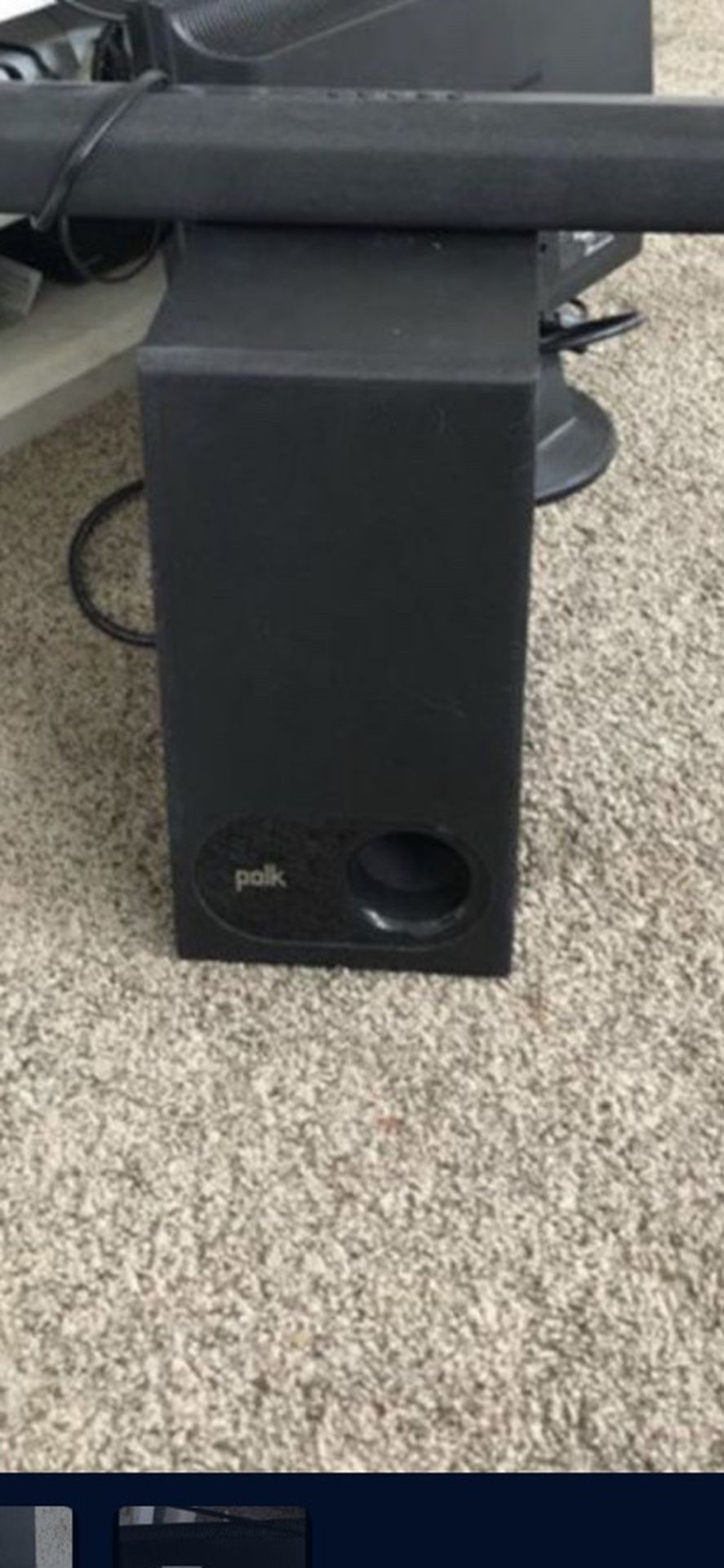Polk Signa S1 Surround Sound Speaker Bar With Wireless Subwoofer And Remote.