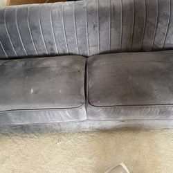 Free Gray Velvet Sofa -Pickup ASAP